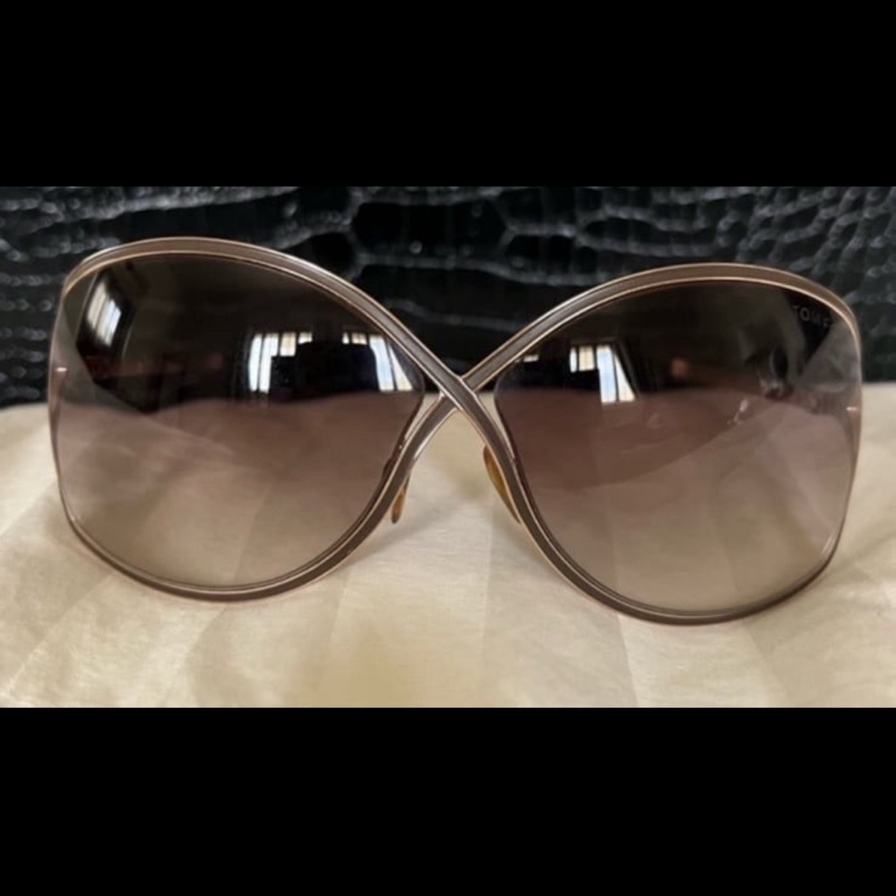 Tom Ford Vintage Brown Oversized Sunglasses Glamorous Design